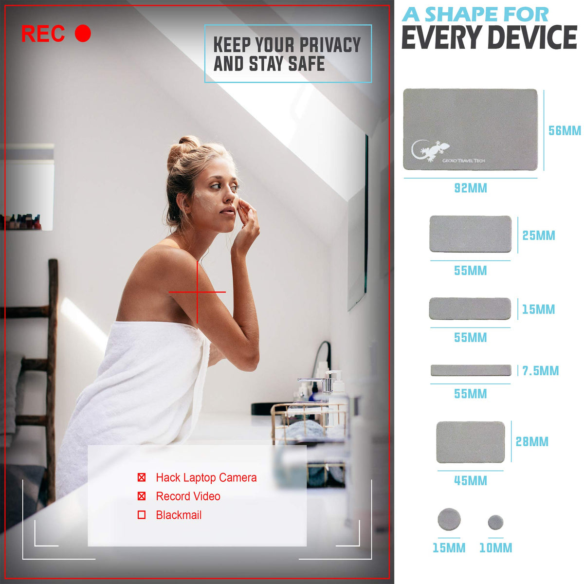 Webcam Covers - Laptop Webcam Cover - Tablet Webcam Covers - Smart TV & for Every Size Webcam on Any Device - Reusable/Multi-use - Protect Your