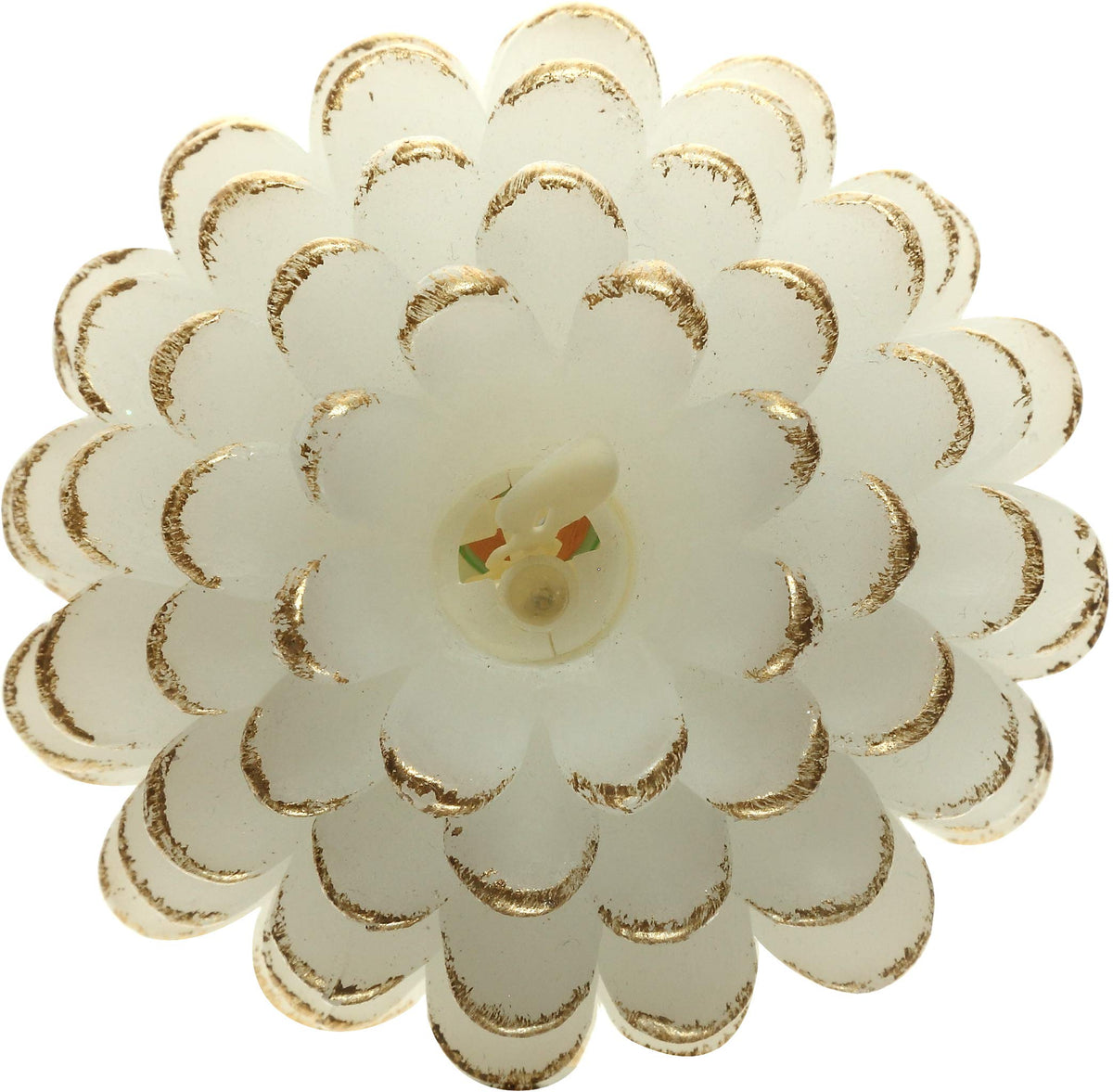 Pavilion Gift Company - White 4.25 Inch Pinecone LED-Lit Battery Operated Realistic Flame Candle Made from Real Wax