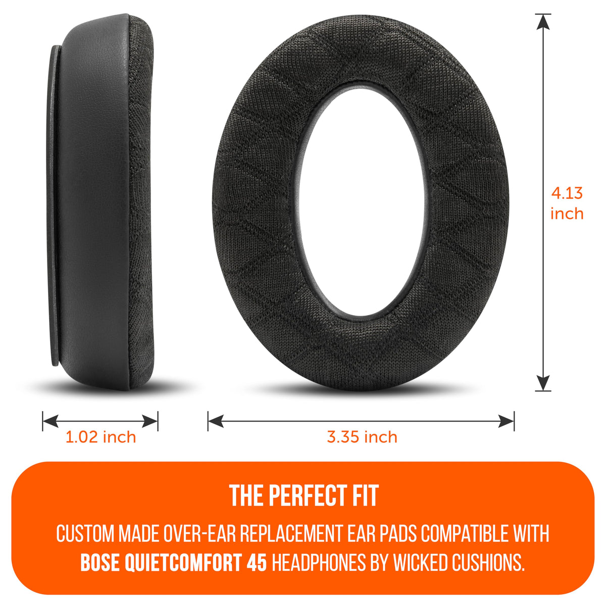 WC Freeze V2 QC45 - Cooling Gel Earpads Compatible with Bose QuietComfort 45, QuietComfort SE & QC Wireless (2023) by Wicked Cushions | Freeze V2
