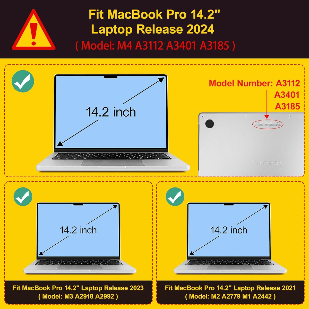 Tuiklol for M4 MacBook Pro 14 Inch Case 2024-2021 Release A3112 A3401 A3185/M3 A2918 A2992/M2 A2779/M1 A2442 Pro/Max Chip,Hard Shell Case with Screen Protector for Touch ID,Big Floral