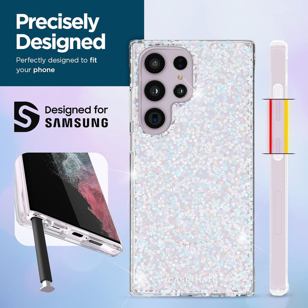 Case-Mate Twinkle Diamond Phone Case for Samsung Galaxy S23 Ultra [6.8"] with [12ft Drop Protection] & [Wireless