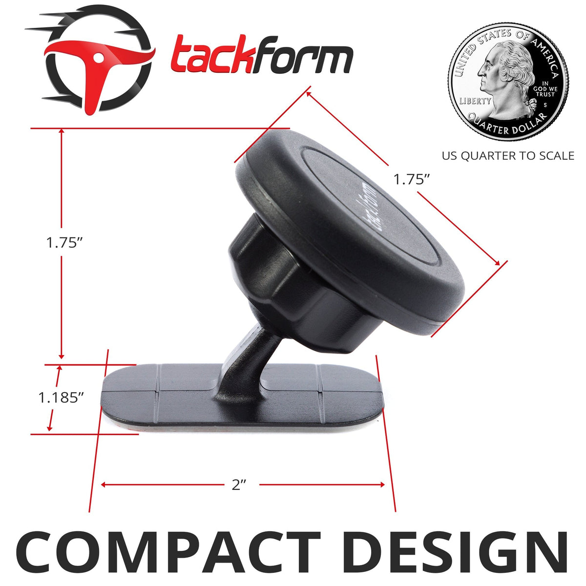 Tackform Three Pack of Magnetic Phone Mounts, Universal Stick-On Dashboard Magnet Mount and Cell Phone Holder - Great for Car, Home and Office