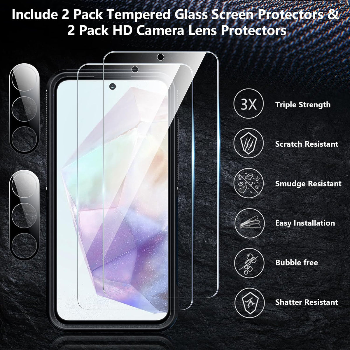 SPIDERCASE Heavy Duty Shockproof Case for Samsung Galaxy A35 5G, Black, 12 FT Military Grade Drop Protection