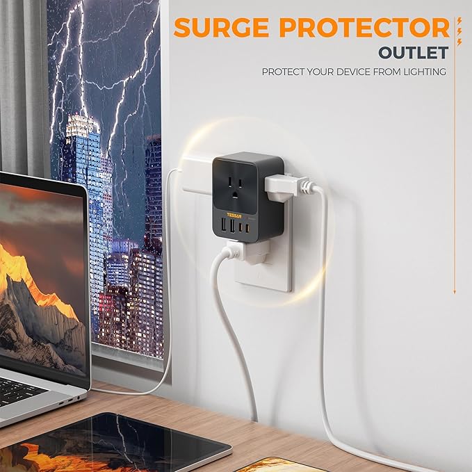 TESSAN USB C Charger Block 30W PD, 4 USB Wall Charger Fast Charging