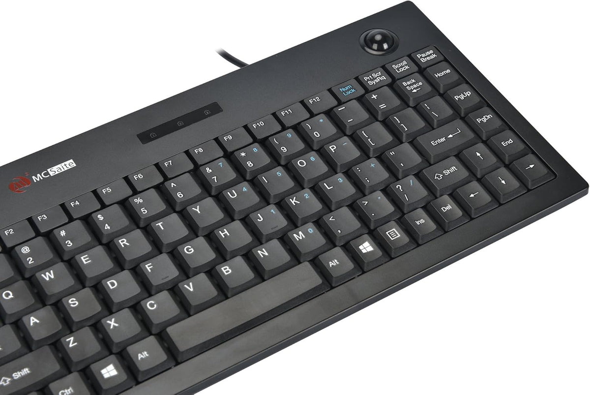 MCSaite Wired Trackball Keypad, Keyboard and Roll Mouse Combo for PC Laptop, US English Layout, Black