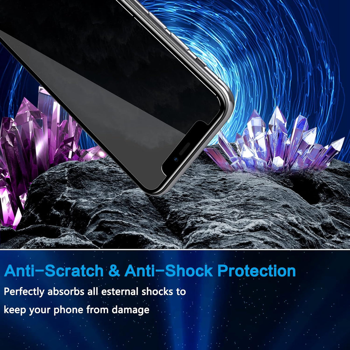 iPhone 11 Pro Max Privacy Screen Protector [2 Pack] with Camera Lens Protector - Anti Spy, 9H Hardness, Easy
