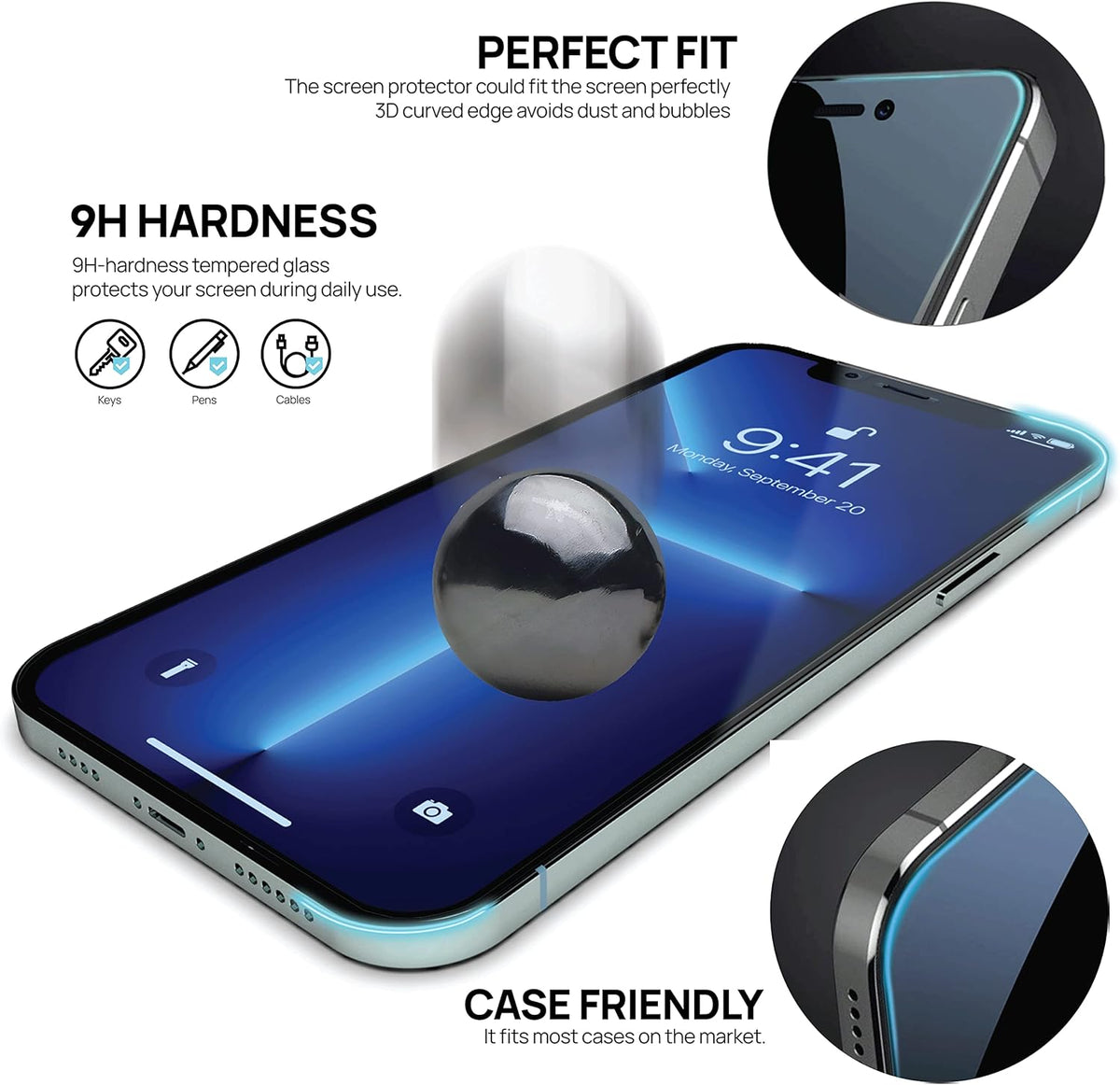 IceSword Anti Blue Light Screen Protector for iPhone 14 Plus/13 Pro Max (6.7") - 2022 Shatterproof 9H Tempered Glass,
