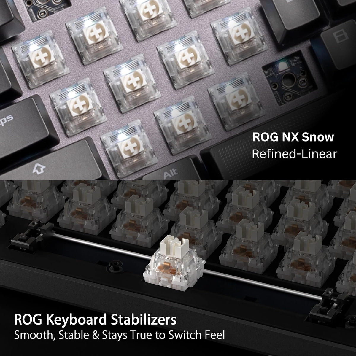ASUS ROG Strix Scope II 96 Wireless Gaming Keyboard, Tri-Mode Connection, Dampening Foam & Switch-Dampening Pads, Hot-Swappable Pre-lubed ROG NX Snow Switches, PBT Keycaps, RGB-Black