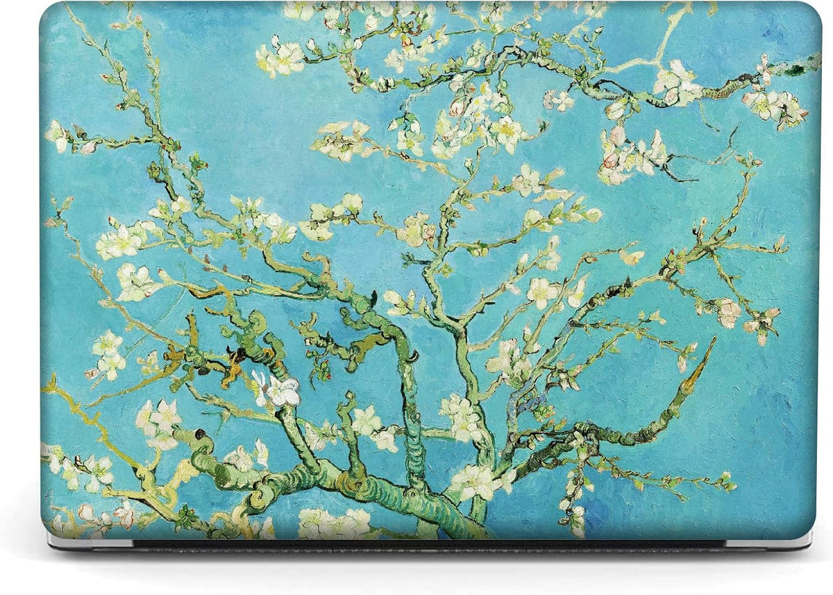 Berkin Arts for MacBook Pro 14 inch Cover A3401 A3185 A3112 A2992 A2918 A2779 A2442 with M4 M3 M2 M1 Chip(2021-2024 Release) Keyboard & Screen Cover Cloisonnism (Almond Blossom by Van Gogh)