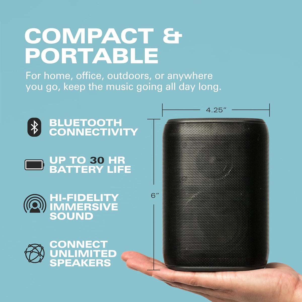 Rocksteady Stadium 2: Four Speakers Bundle - Immersive, connectible, and up to 150 ft of Range. Up to 30 Hours of Battery Life.