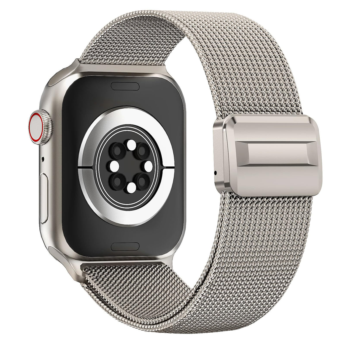 Rhbbbdn Pure Titanium Milanese Loop Compatible With Apple Watch Ultra 3/2/1 Bands 49Mm 46Mm 45Mm 44Mm For Men Women, Lightweight