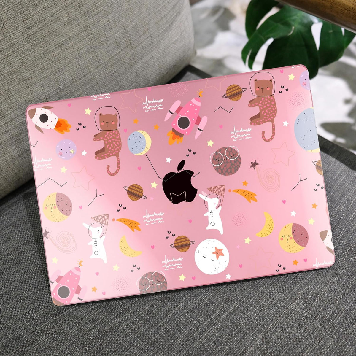 MEEgoodo for M4/M3/M2 MacBook Air 15.3 inch Case 2025 2024 2023, Case Fit Model (A3241/A3114/A2941) for MacBook Air 15 inch, Laptop Hard Shell with Keyboard Cover, Space & Animals