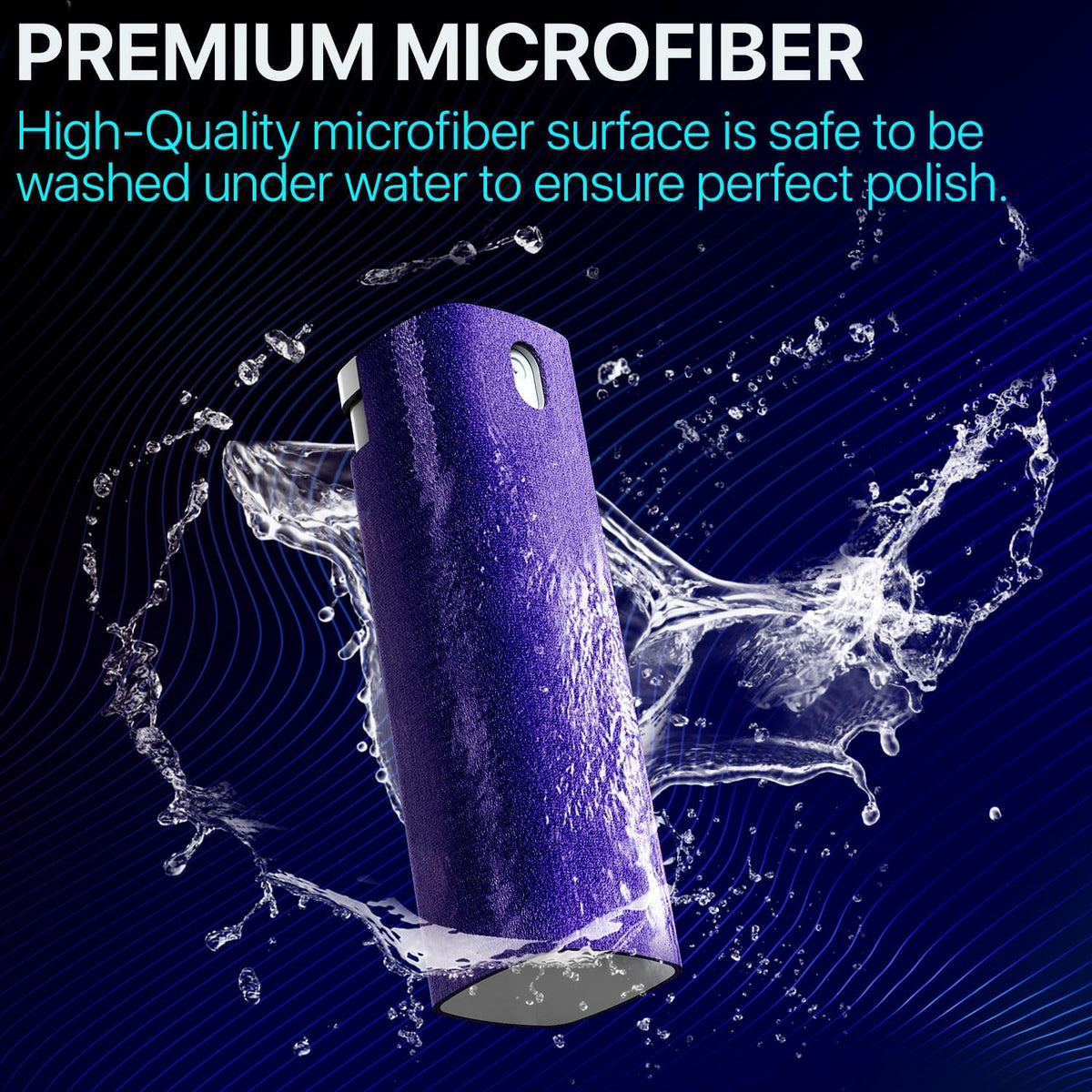 Mini Screen Cleaner Spray – Finger Proof Screen Cleaner for Smartphones, iPads, MacBooks, Laptops, Car Screens, Touchscreens – 3 in1 Mist Cleaner, Microfiber Cloth and Protective Cover (Grey)