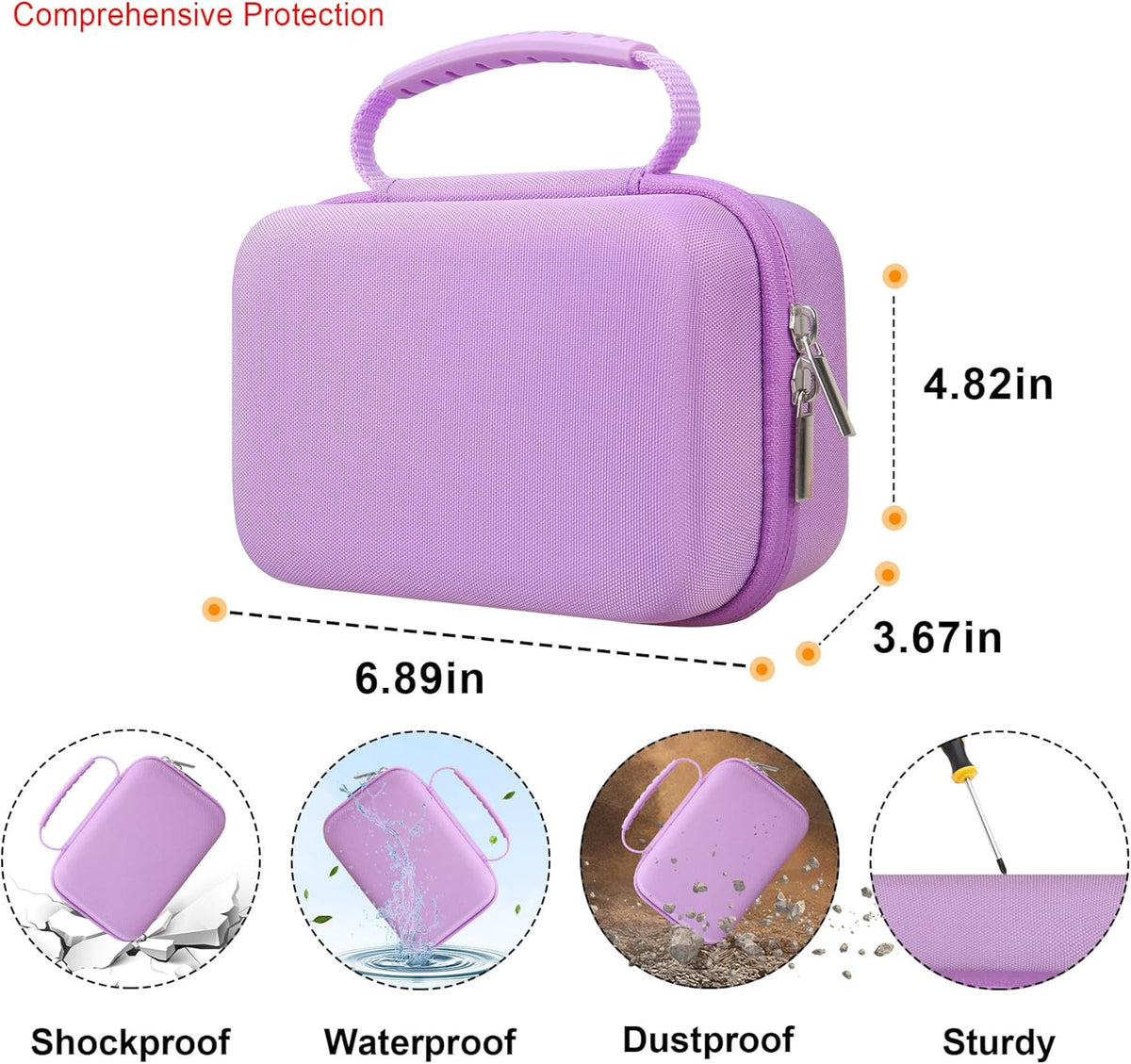 Elonbo Carrying Case for Anchioo/Dylanto Kids Instant Print Camera, 1080P Instant Cameras Travel Bag with Mesh Pocket