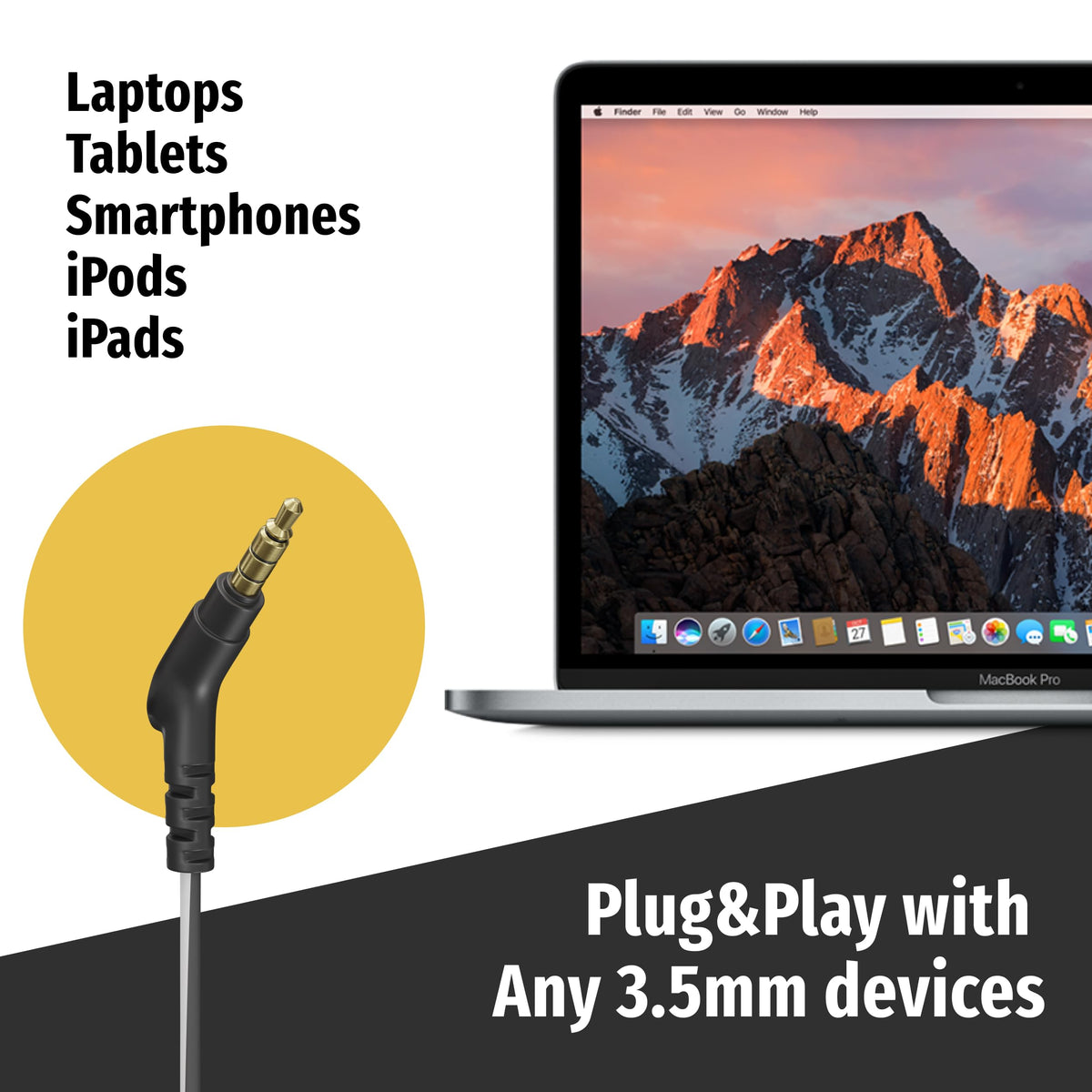 Symphonized Wired Earbuds with Microphone - Noise Isolation Ear Buds with Mic, in Ear Headphones Wire for Computer & Phone, Earphones 3.5 mm Jack