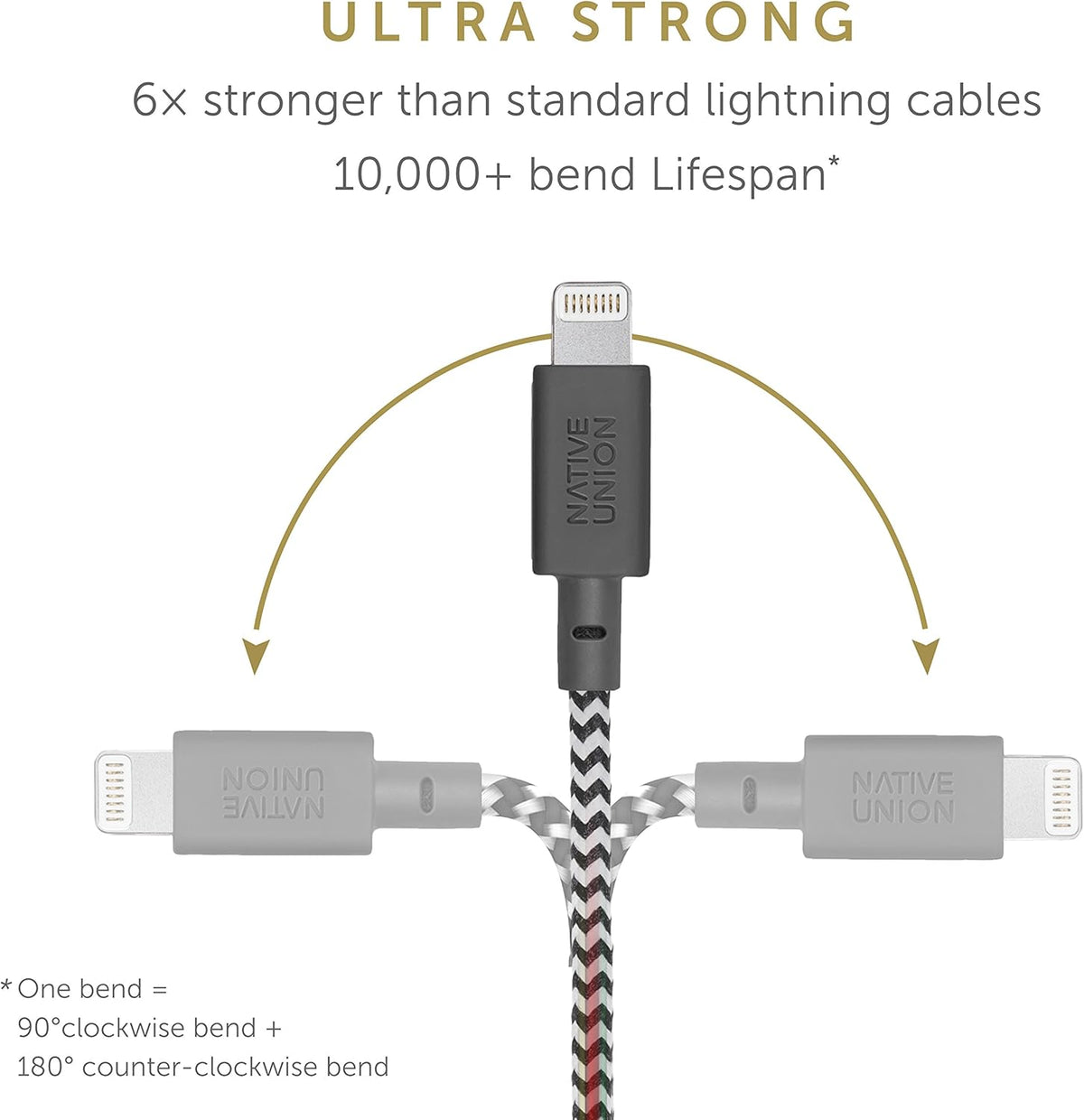 Native Union Key Cable - Ultra-Strong Reinforced [MFi Certified] Lightning to USB-A High Speed Charging Cable