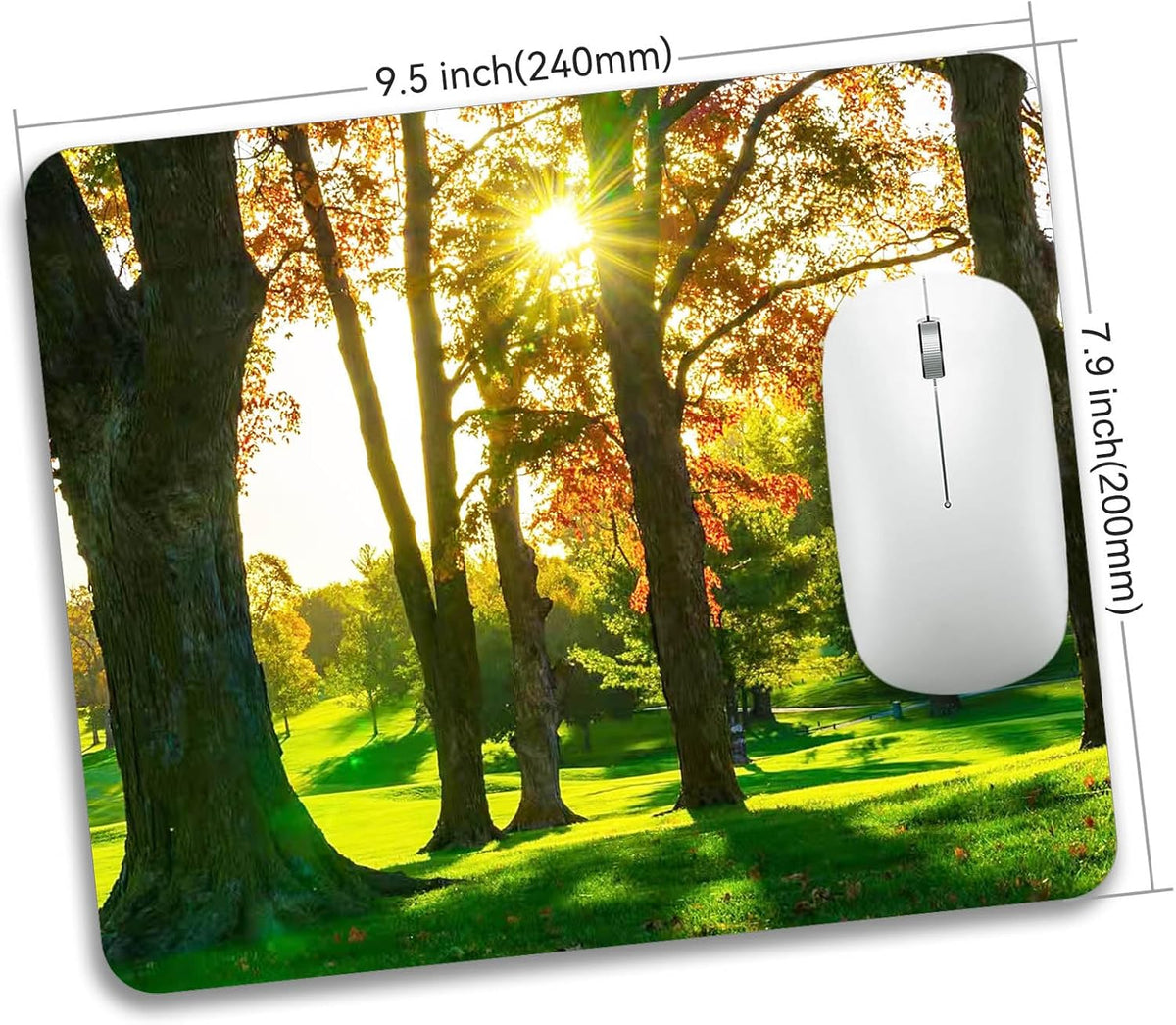 Beautiful Natural Scenery Forest Design Mouse Pad Mat Rectangle Non-Slip Rubber Base Mousepad