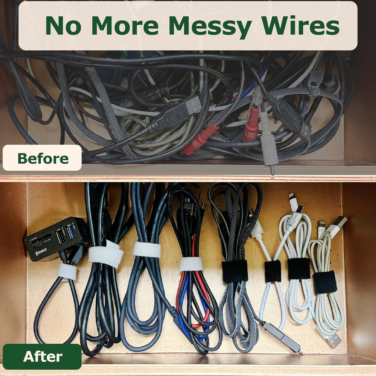 ECOHomes 3/4 Inch x 75 FT Cable Ties Wrap, Double Sided Hook and Loop Straps for Cable & Cord Management