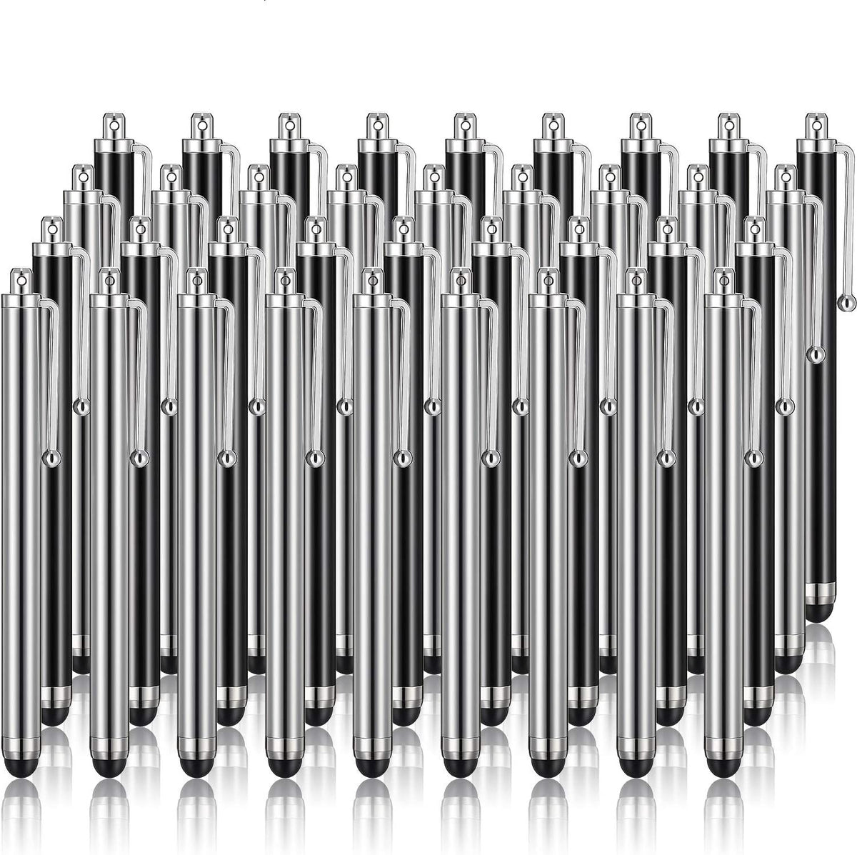 Outus 36 Pcs Stylus Pen for Universal Capacitive Touch Screens Devices, Stylus Pen Compatible with Tablet for Classroom Travel Olders Friendly(Black, Silver)