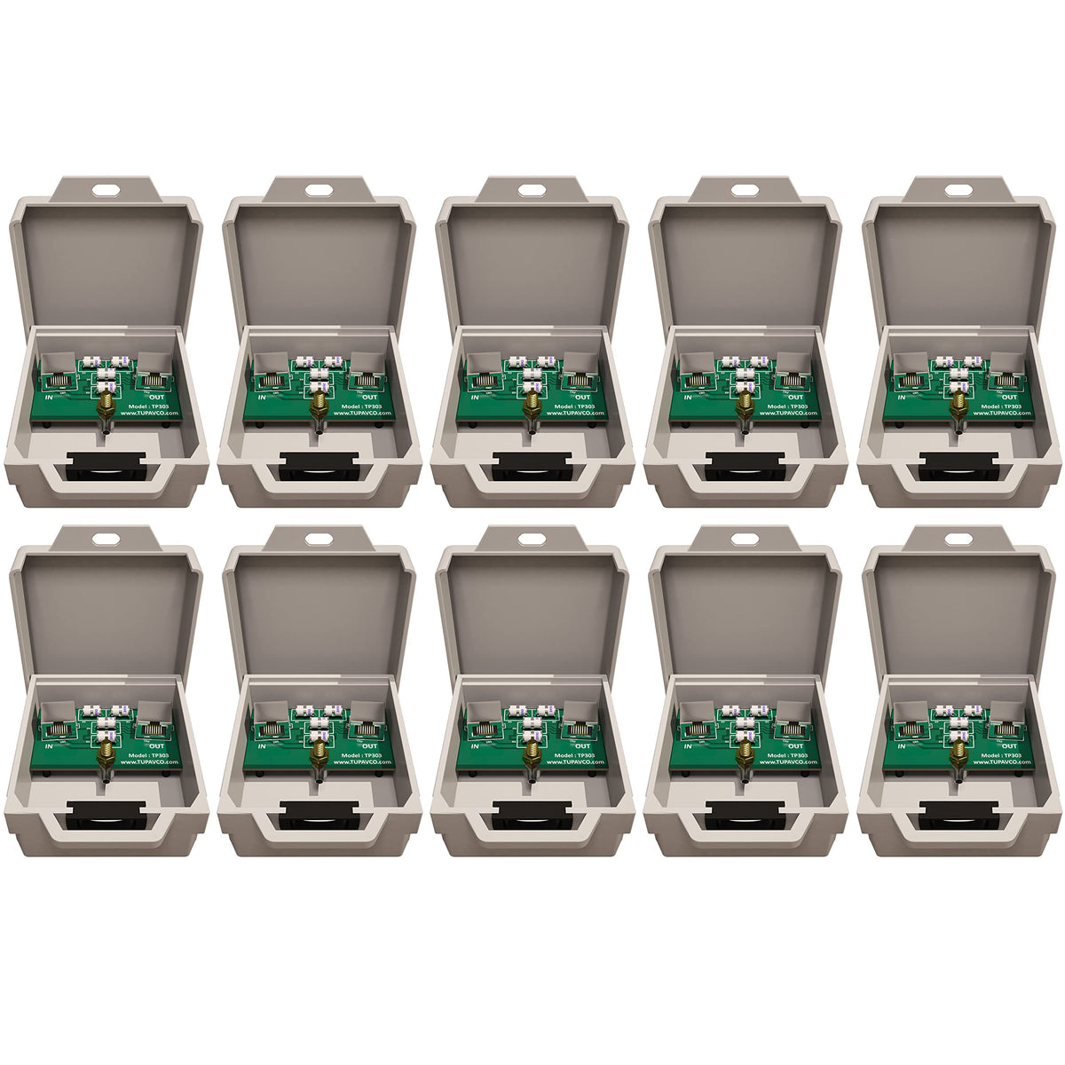 Tupavco Outdoor Ethernet Surge Protector (10 Pack) Poe+ Gigabit Tp303X10