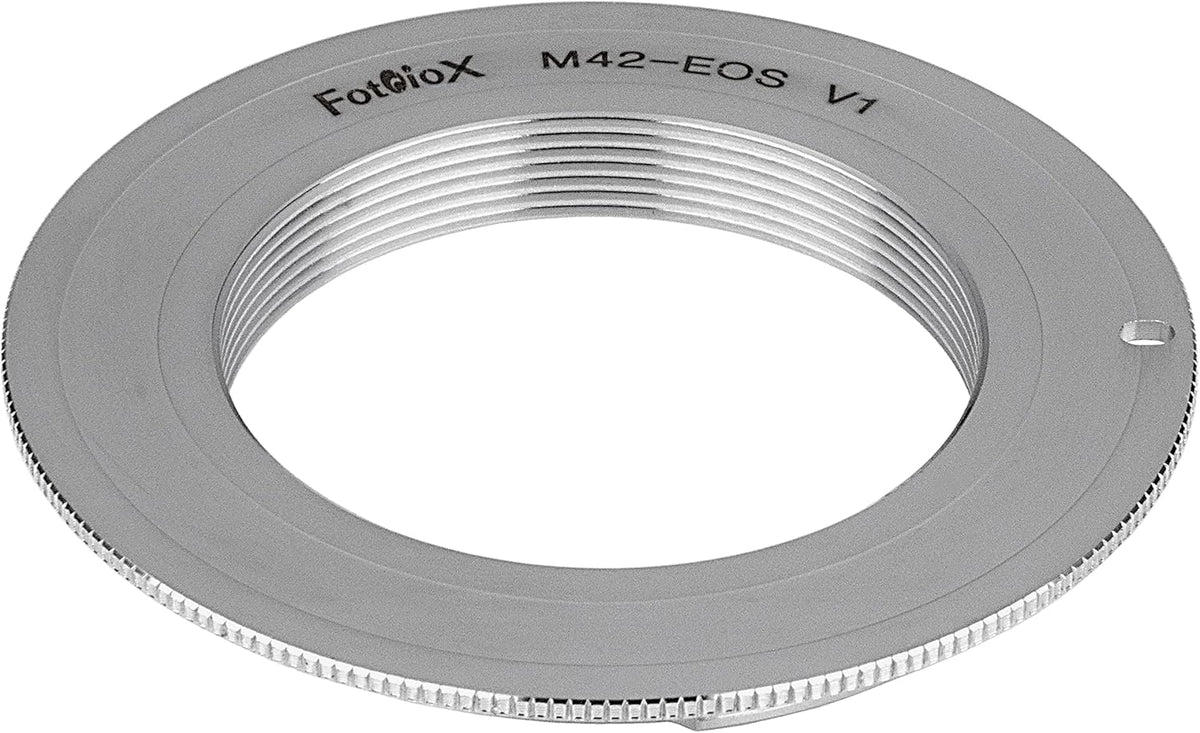 Fotodiox Pro Chrome Lens Mount Adapter - Compatible with M42 Lens to Canon EOS Mount D/SLR Cameras