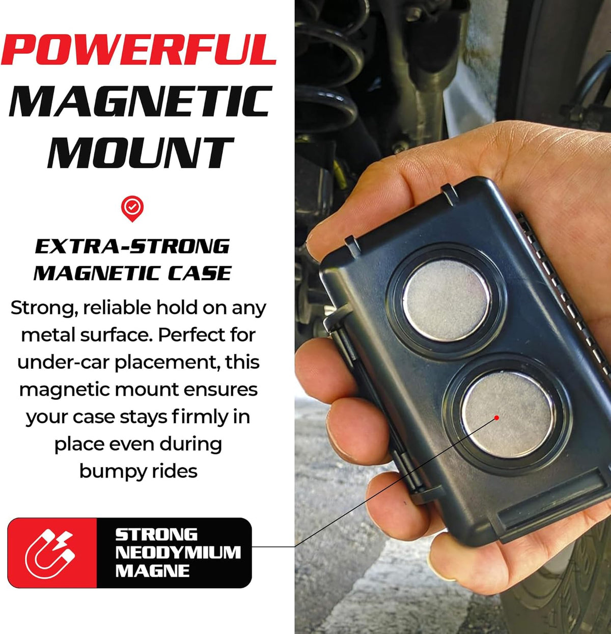 Spy Spot Magnetic Mount Weatherproof Case for GPS Trackers, Fits GL200, GL 300, GL300W, GL300MA