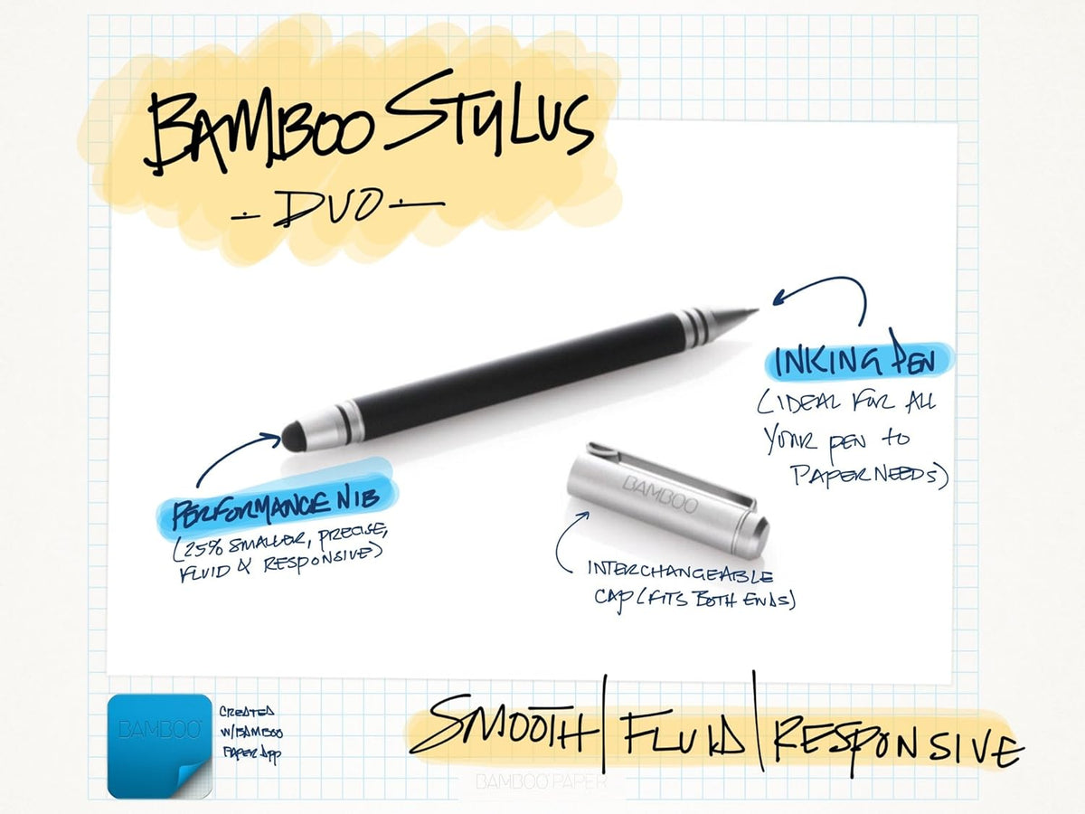 Bamboo Duo Stylus + Pen for iPad (CS110K) [Old Version].