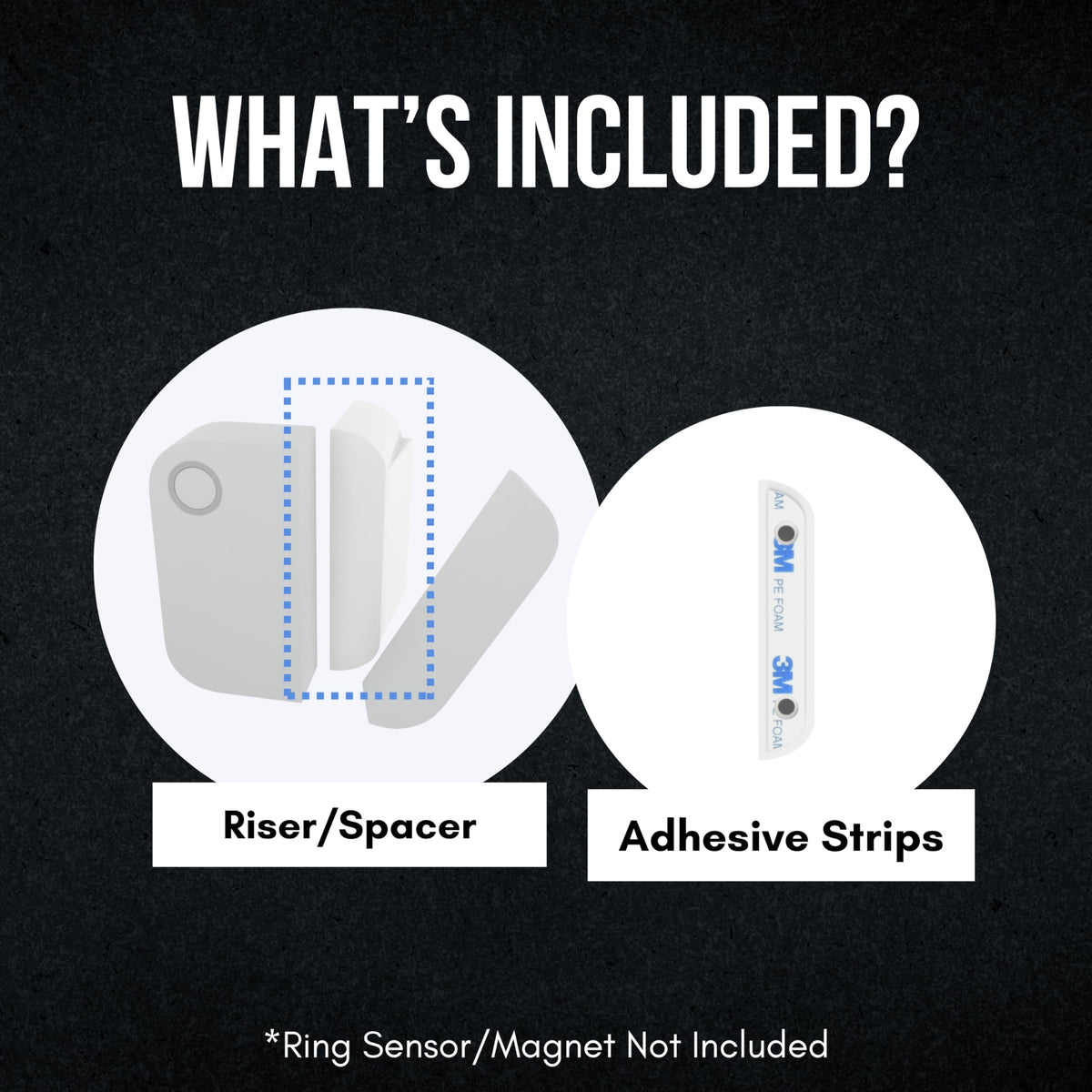 Ring Alarm Magnet Riser | 1 Pack with 3M Adhesive - Easy Mount to Any Doorway, Window, and Entryway | Ring Sensor/Magnet Not Included (1/2 inch)