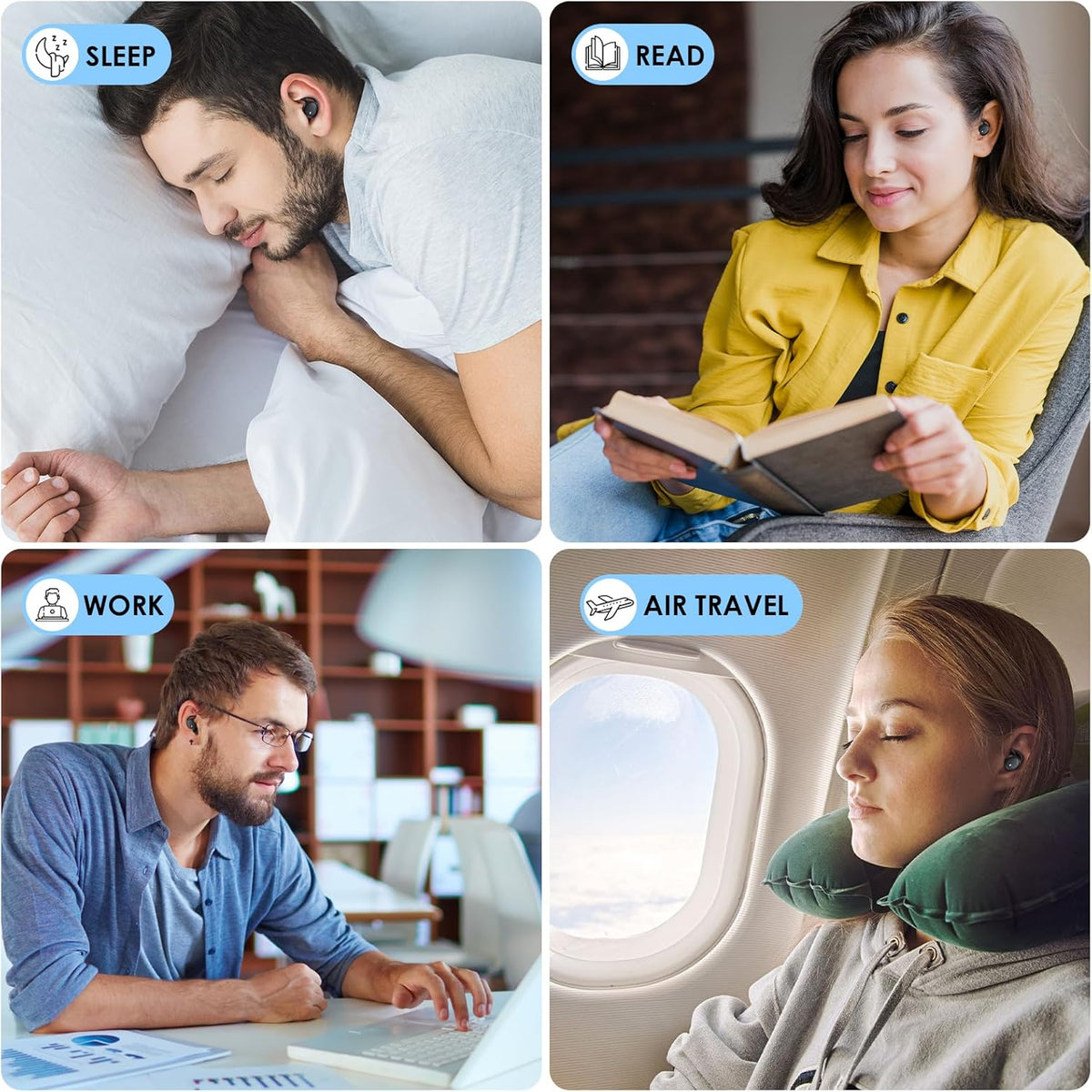 Wireless Sleep Earbuds Bluetooth 5.3, Comfortable Noise Blocking Sleeping Headphones for Side Sleepers