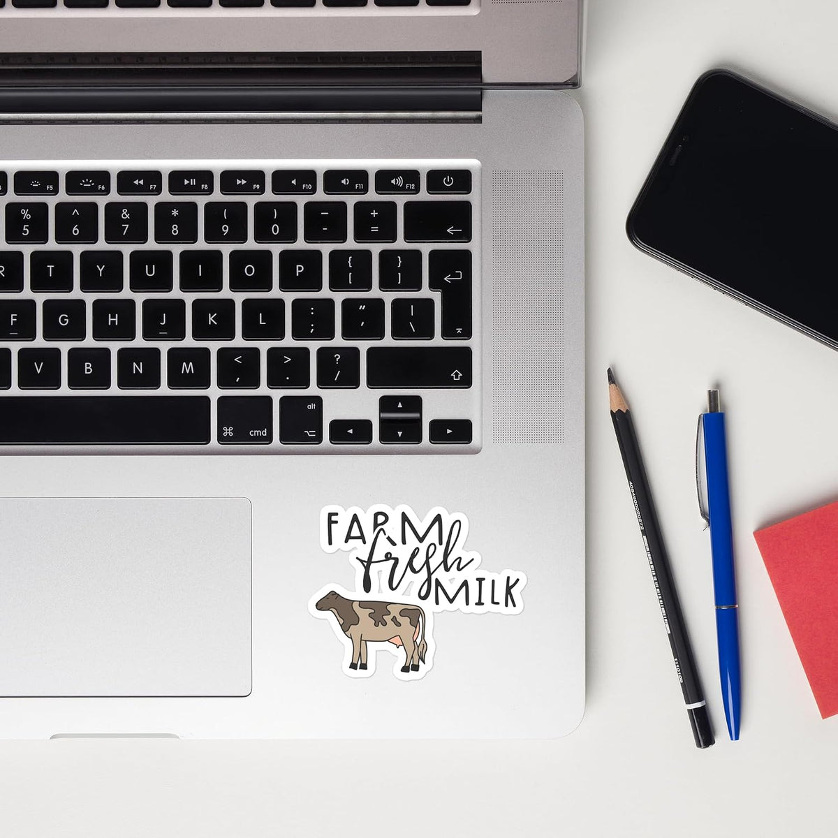 Generic FRMA04 (3 3 inches) Farm Fresh Milk Sticker Cute Cow Farm Vinyl Decal, Rustic Dairy Design for Laptop, Journal