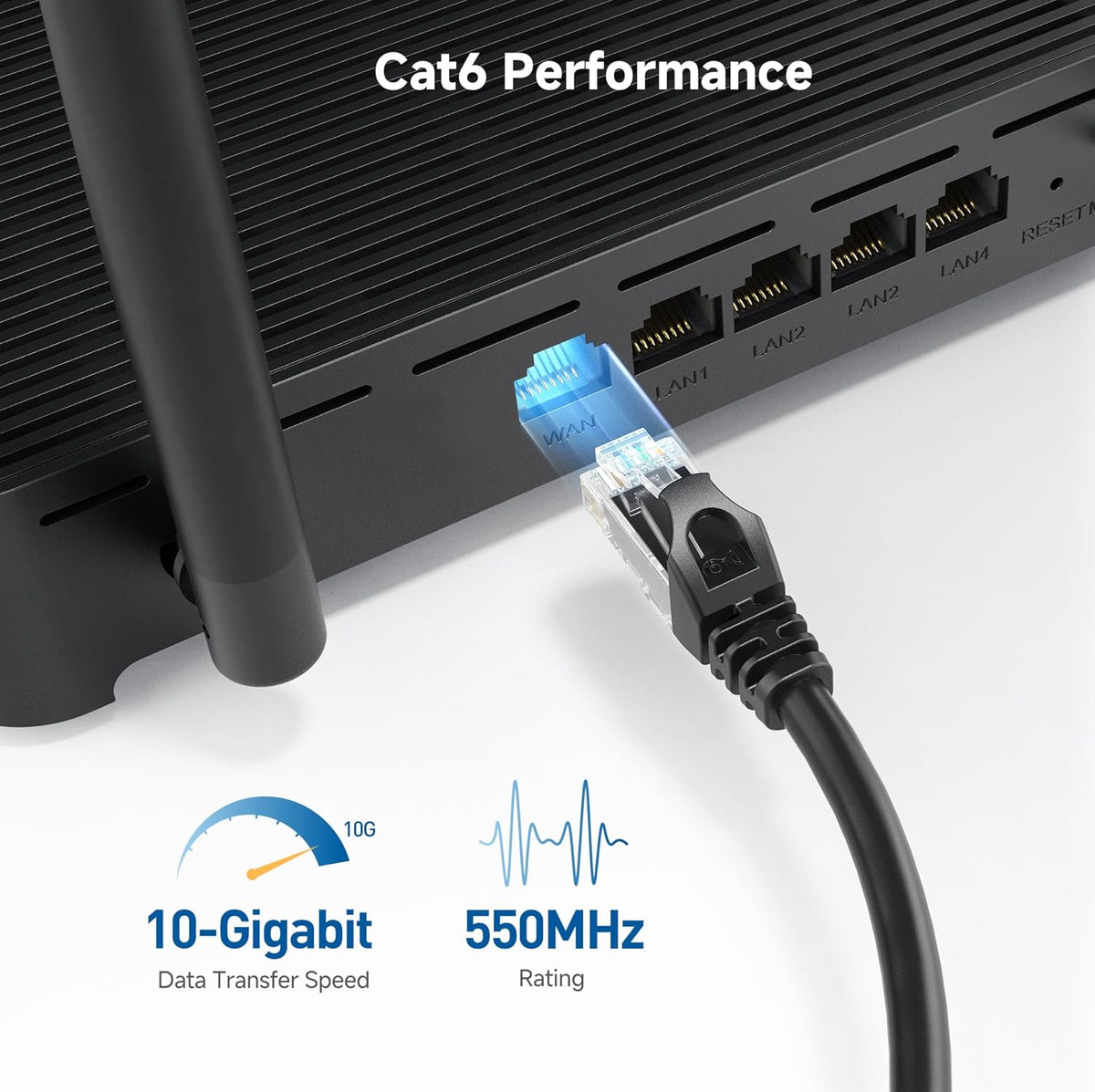 10Gbps 10-Pack 6 8ft, 6 Cat6 Cable Matters Snagless Short Cat Ethernet Cable - Cat Cable, Cord, Ethernet Cord, Black