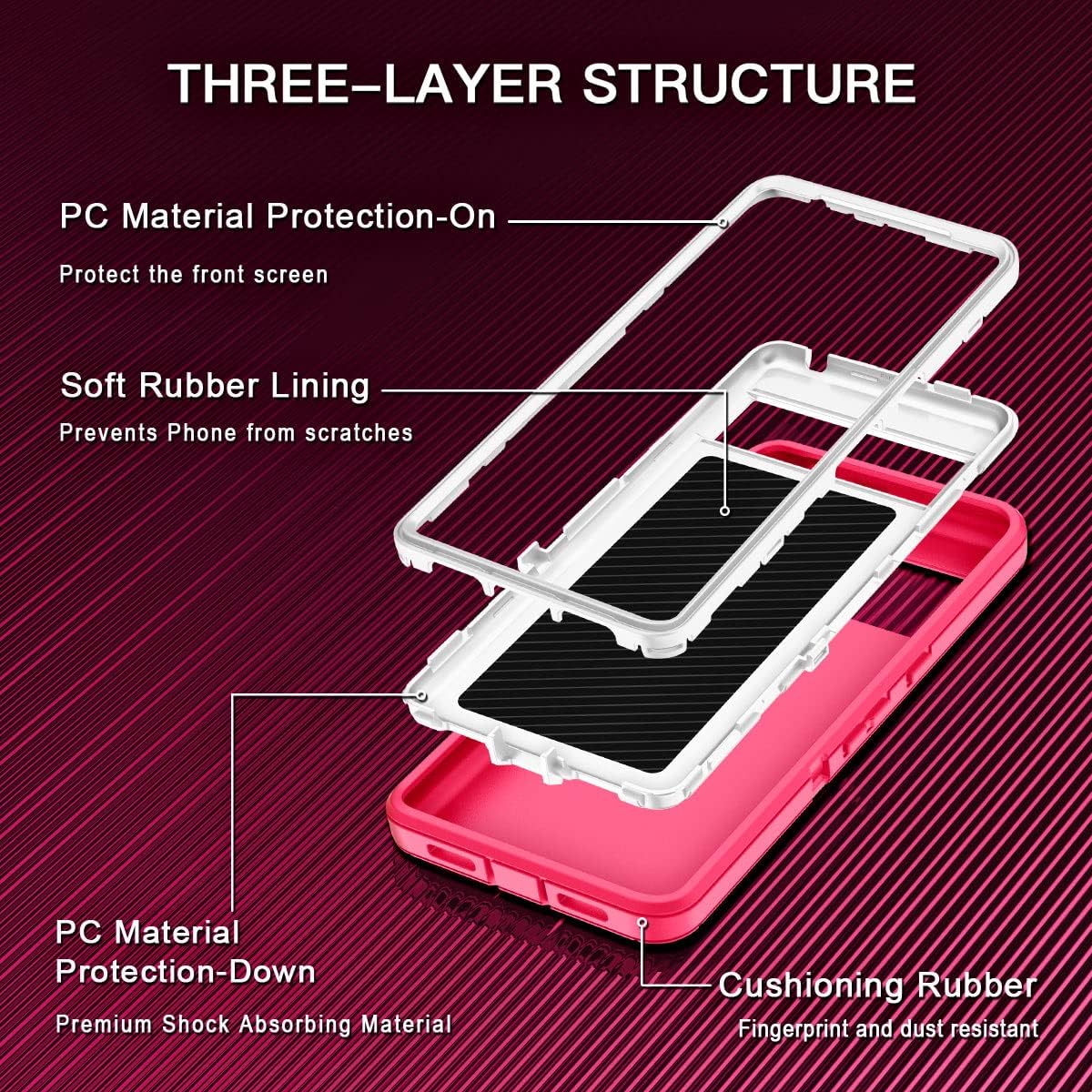 I-HONVA Google Pixel 7 Pro Case, Shockproof Dust/Drop Proof 3-Layer Full Body Protection [Without Screen Protector]