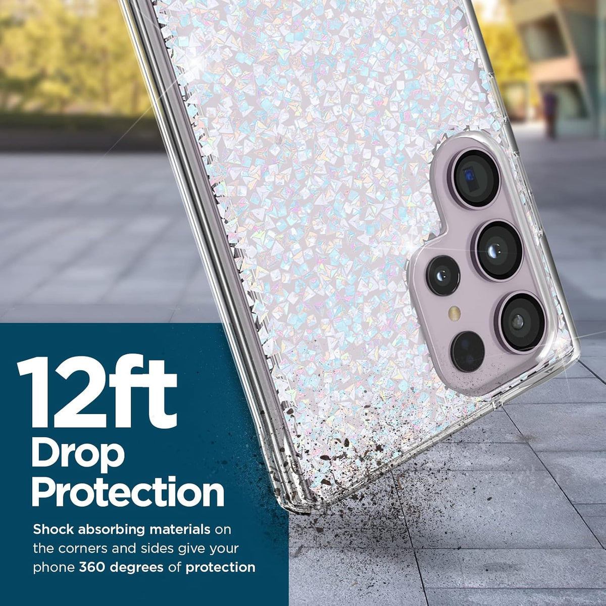 Case-Mate Twinkle Diamond Phone Case for Samsung Galaxy S23 Ultra [6.8"] with [12ft Drop Protection] & [Wireless