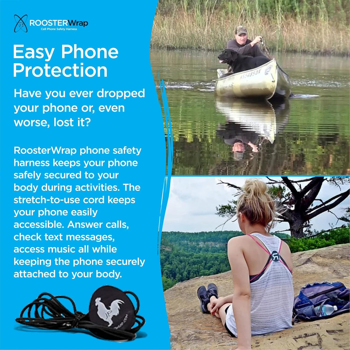 Neon Orange Retractable Cell Phone Holder - Cell Phone Case and Accessories - Chest Strap