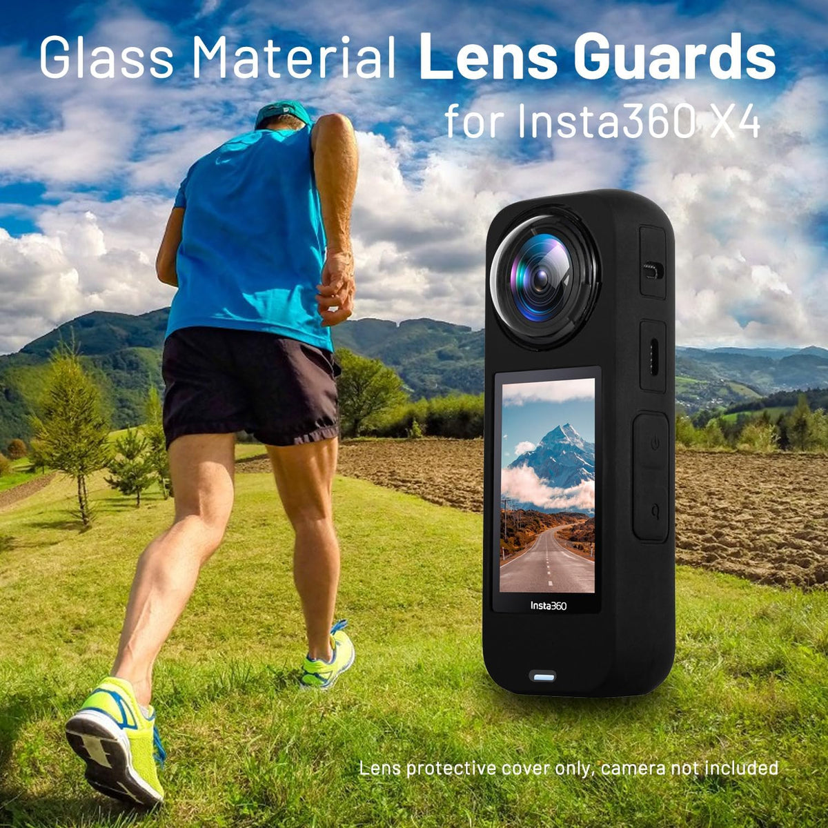 Dual Lens Guards for Insta360 X4 Action Camera, Protective Case for ONE X4 360 Waterproof Camera Accessory