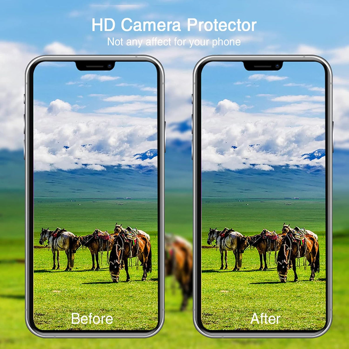 SVIBEE Camera Lens Protector for iPhone 11/12/12mini, Aluminum Alloy Lens Screen Cover Film, Rocky Crystal