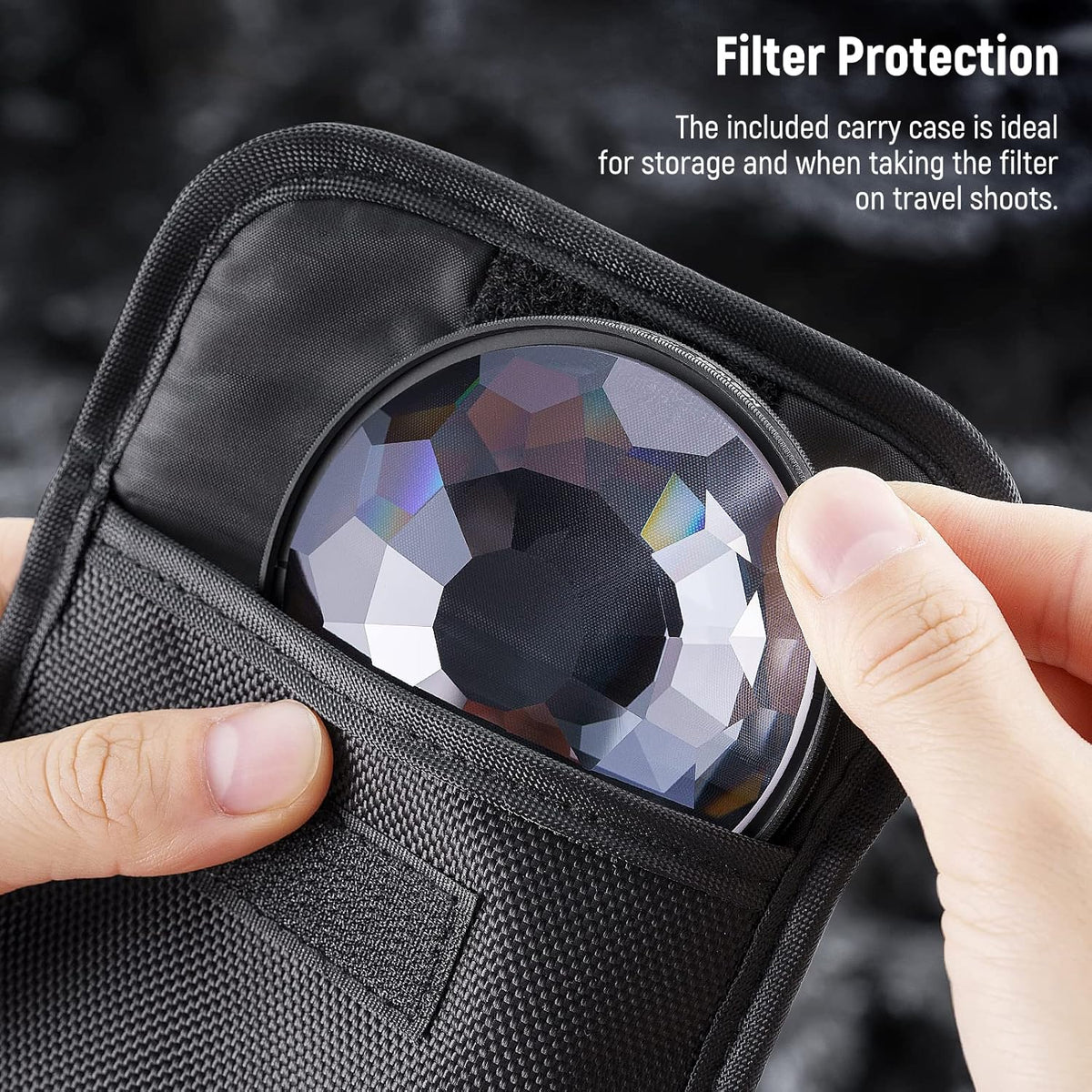 Neewer 82mm Kaleidoscope Prism Lens Filter, Photography Crystal Glass Effect Filter with Multi Refraction