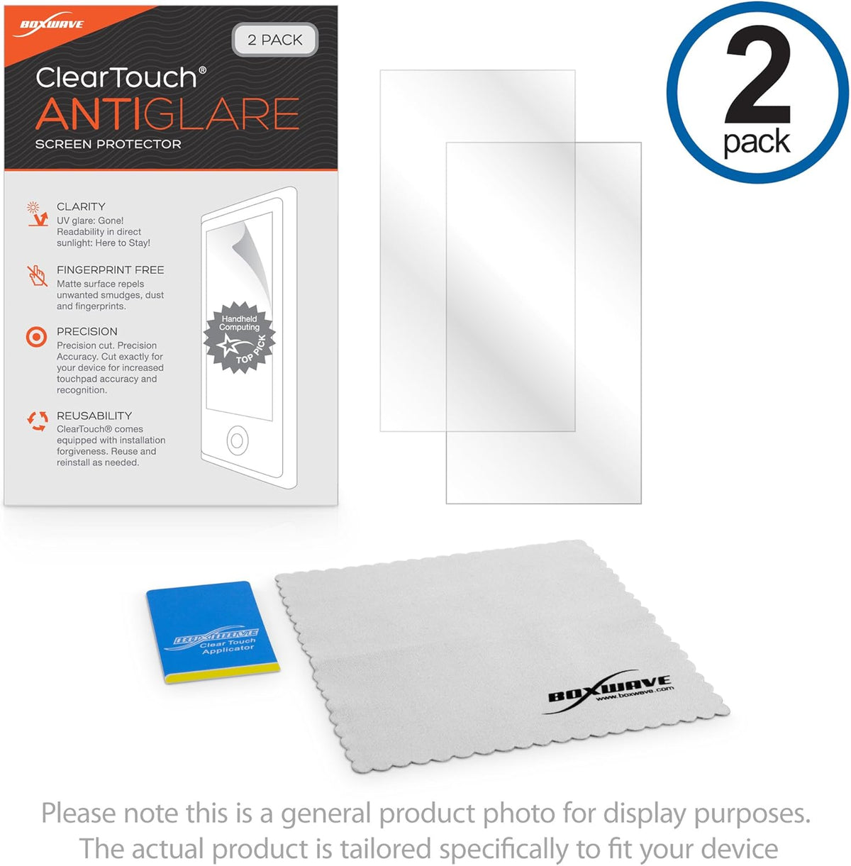 BoxWave Screen Protector for Suunto Spartan, ClearTouch Anti-Glare (2-Pack), Anti-Fingerprint Matte
