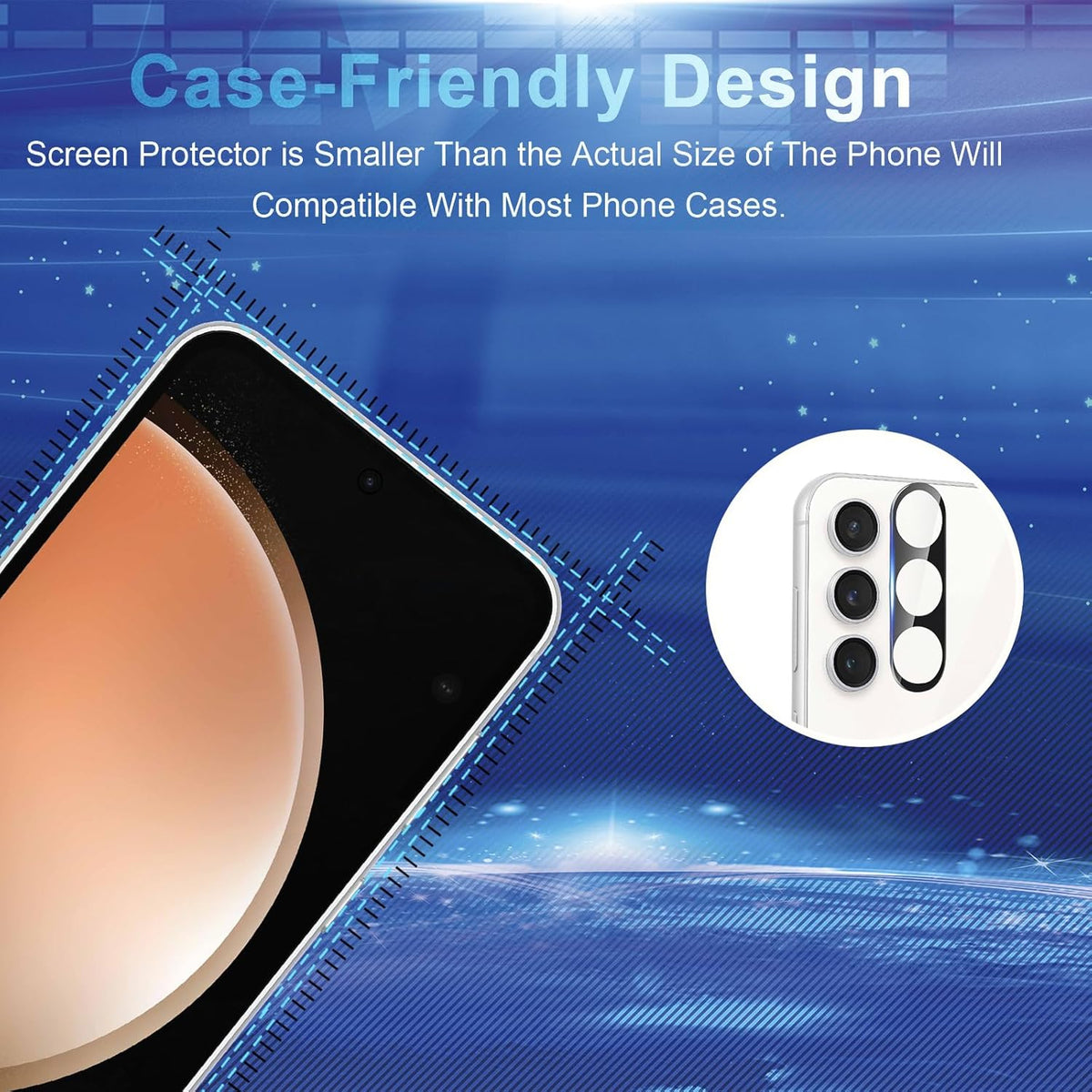 Samsung S23 FE Glass Screen Protector [4+4 Pack] - HD Tempered Glass, Anti-Scratch, Touch Sensitive, Fingerprint Unlock