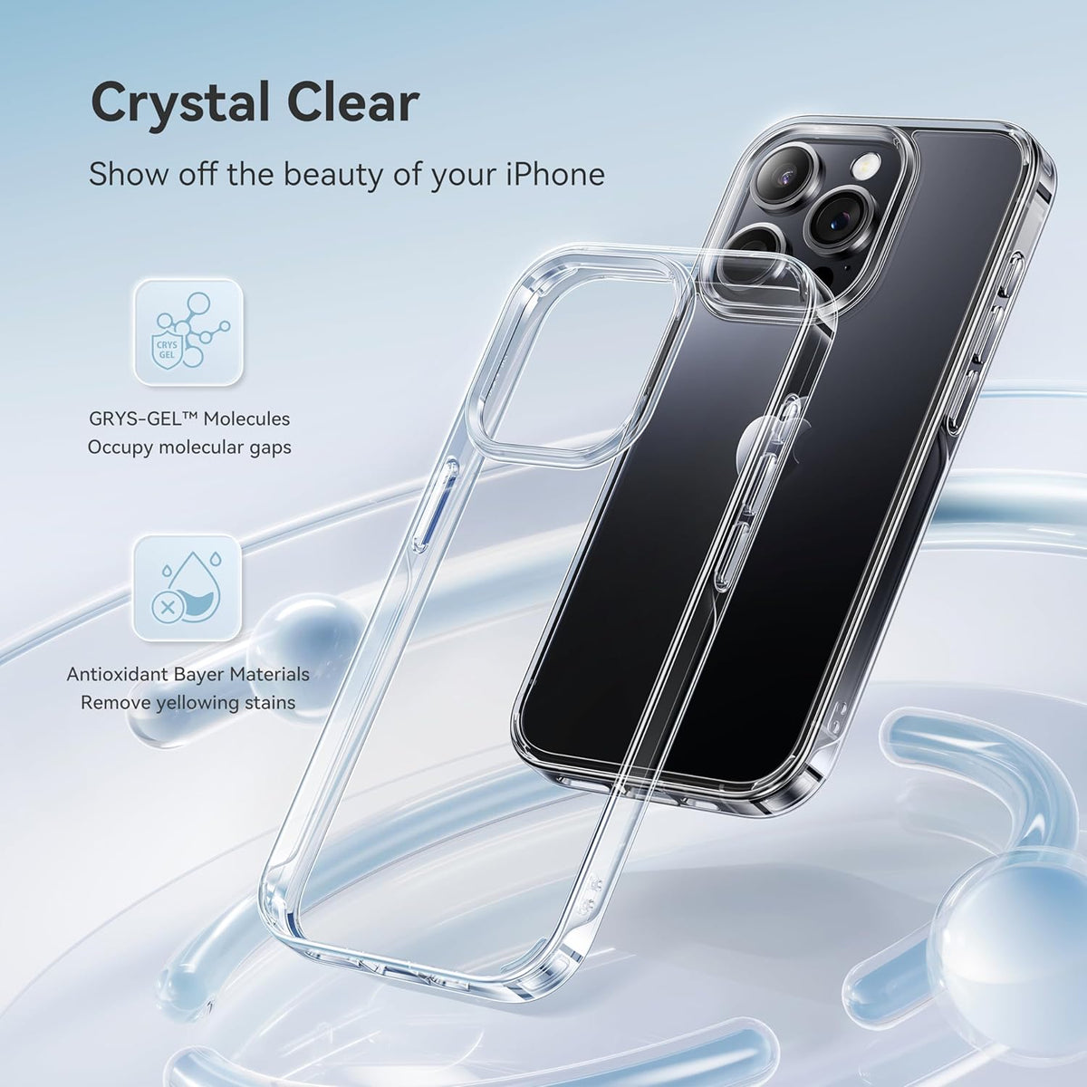 CASEKOO Crystal Clear Case for iPhone 14 Pro, [Never Yellow Technology] [10FT Mil-Grade Protection] Slim Cover 6.1 in