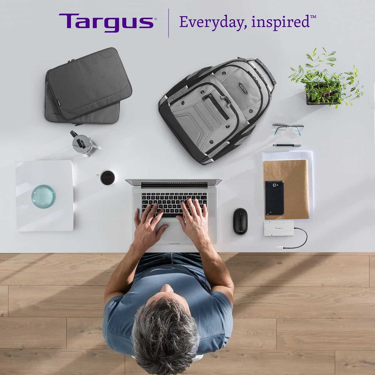 Targus Wireless Bluetooth Mouse for PC/Mac, Multi-Device Connectivity, Blue (PMB58202GL)