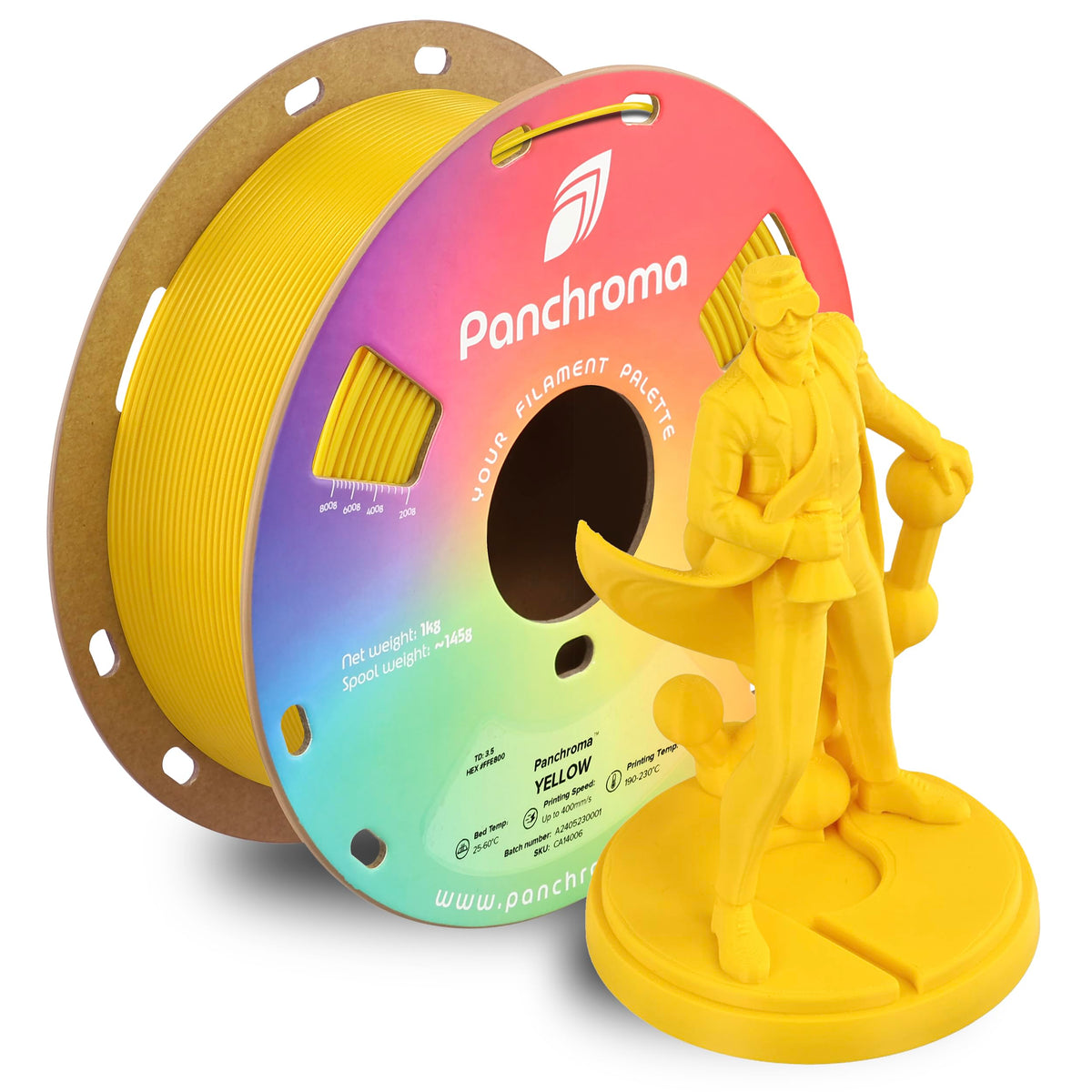 Polymaker Panchroma Cope 3D Printer Filament, Yellow 3D Printing Filament 1.75Mm 1Kg, Prints Better Than Pla, Enables High Speed
