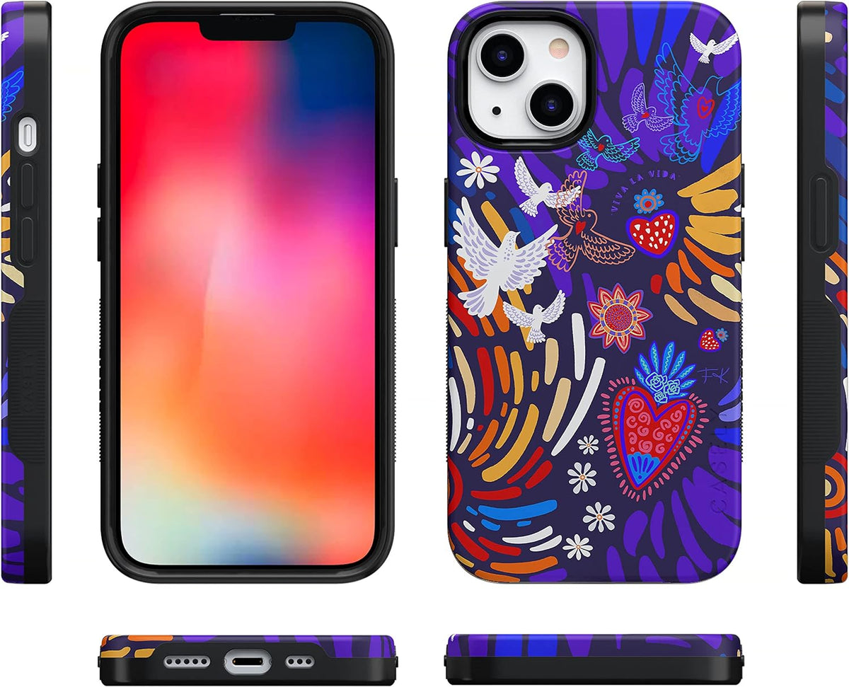 Casely iPhone 14 Case | Viva La Vida | Frida Kahlo Collage | Compatible with MagSafe
