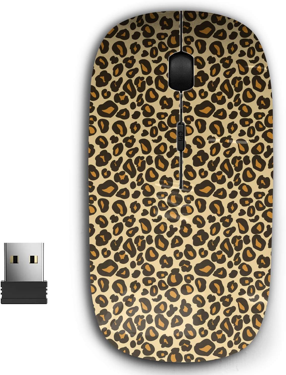 2.4G Ergonomic Portable USB Wireless Mouse for PC, Laptop, Computer, Notebook with Nano Receiver (Leopard Cheetah Skin)