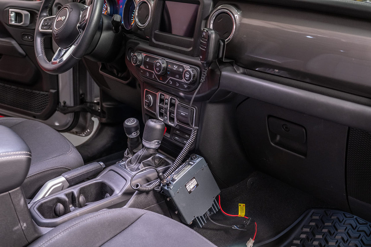 Rugged Ridge Race Radio Mount for Jeep Wrangler JL | Steel, Black | 13551.06 | Fits 2018-2025 Jeep Wrangler JL