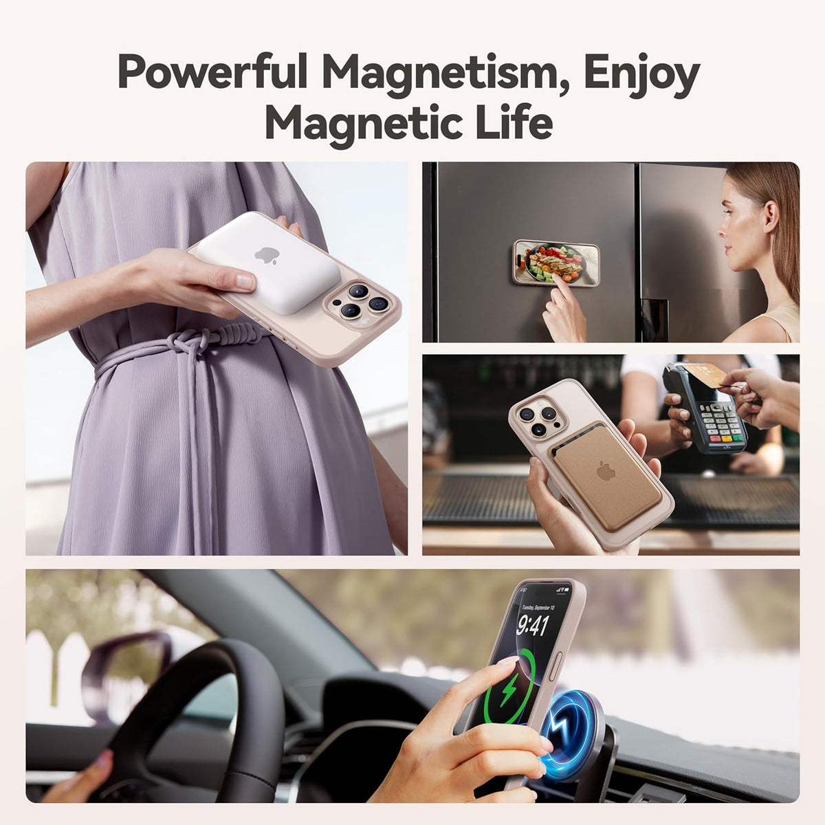 CASEKOO Designed for iPhone 16 Pro Case with Magnetic Invisible Stand [Military Drop Protection] [Compatible with MagSafe] Shockproof Slim Matte Translucent Case 6.3 Inch, Desert Gold