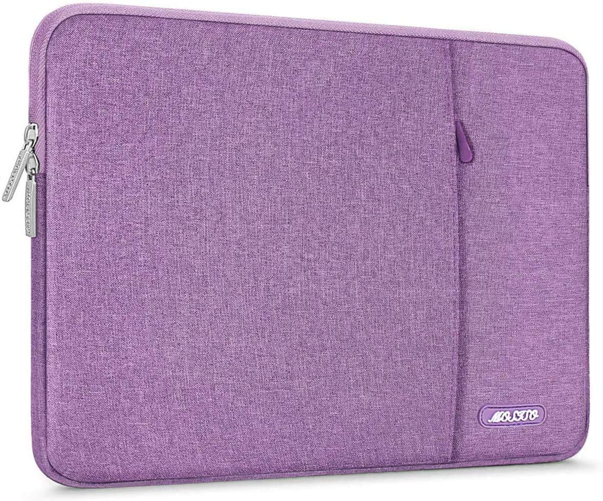 MOSISO Laptop Case 16 inch, 15-15.6 inch Laptop Sleeve Compatible with MacBook Pro 16 M4 M3 M2 M1, HP Acer Dell Lenovo ASUS Notebook, Polyester Vertical Computer Sleeve Bag with Pocket, Light Violet