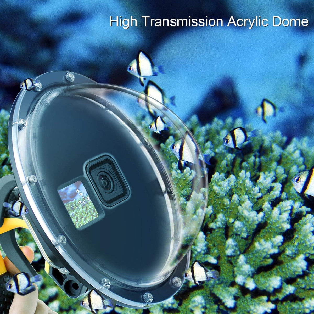Dome Port for GoPro Hero 9 10 11 12 13 Black- Underwater Waterproof Dome Port Housing Case + Floating Hand Grip + Trigger Accessories for GoPro Action Cameras
