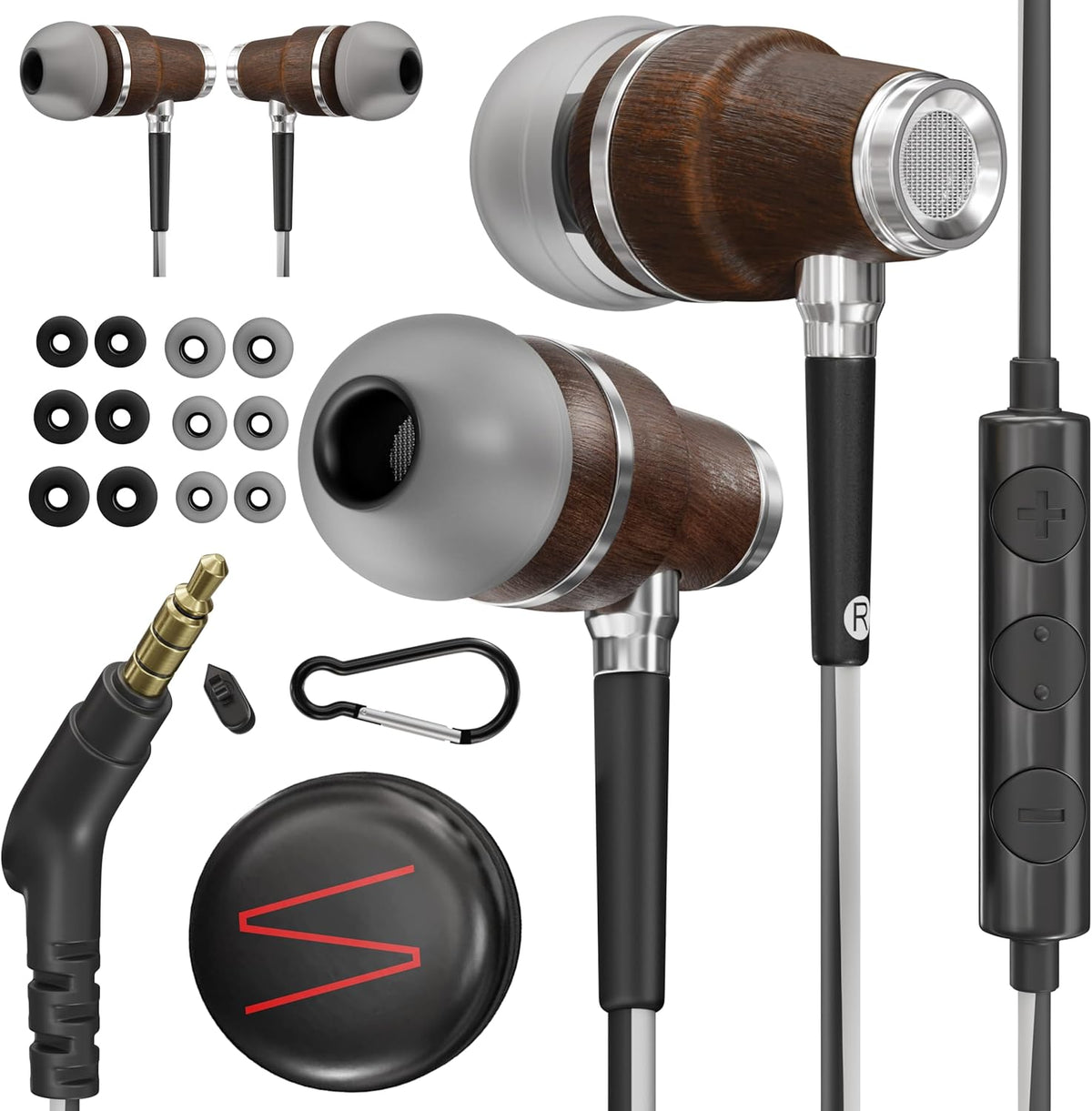 Symphonized Wired Earbuds with Microphone – 90% Noise Cancelling Ear buds with Mic, in Ear Headphones Wire for Computer & Phone, Earphones 3.5 mm Jack