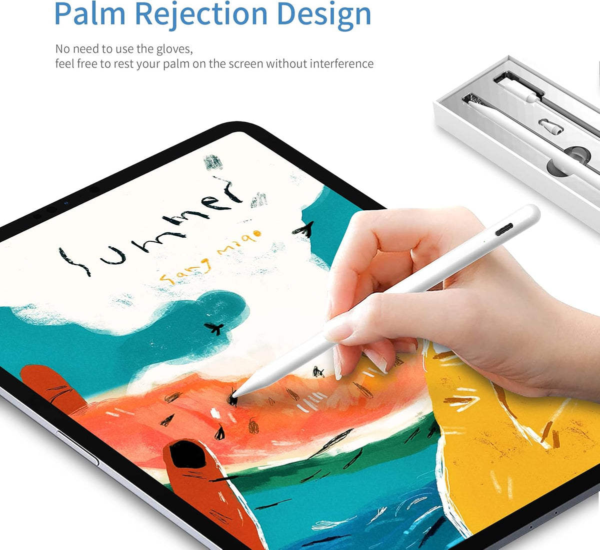 Upgraded Stylus Pen for iPad 7th Generation, Apple Pencil Compatible - Wireless Camera Control, Digital Battery